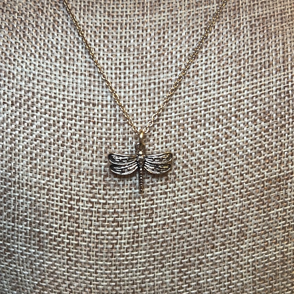 Golden Dragon Fly Necklace - Picture 5 of 7